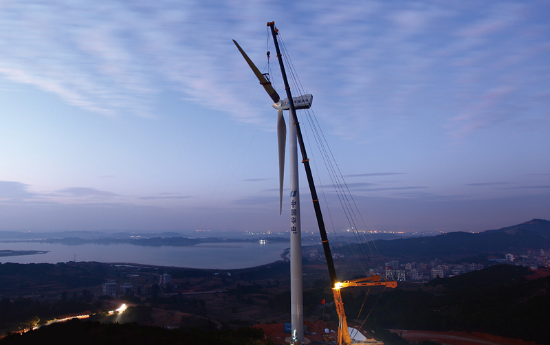 全地麵起重機效力福建福清鯉魚山風電場